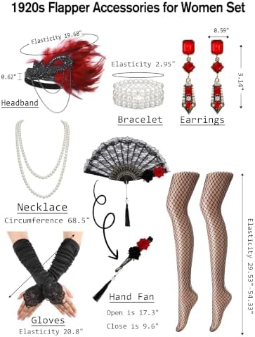 1920s Dresses for Women Flapper Dress Fringes Accessories Vintage Costume