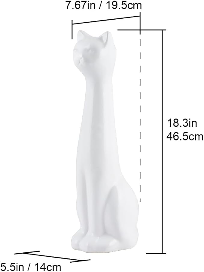 Allure Home Creation Cat 3-Piece White Ceramic Toilet Brush Holder w/White Plastic Handled Scrub Brush & Soap Dispenser