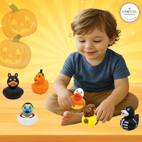 25-Pack Halloween Rubber Duck Toy Duckies for Kids, Fun Bath Birthday Gifts Baby Showers Summer Beach and Pool Activity, 2 Inces