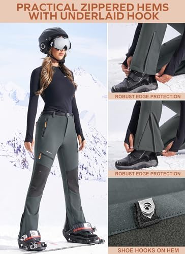 Snow Pants Womens Ski Pants Waterproof Insulated Softhell fleece lined