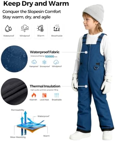 Wantdo Kids Snow Pants Boys & Girls Waterproof Insulated Ski Bib Overalls