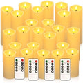 YOROXRG 24 Pack Christmas Decoration Flickering Flameless Candles, Battery Operated Candles,LED Candles for Home Decor,Wedding,Halloween,Birthday,Valentine'sDay (D2.2 xH 5" 6" 7" Ivory)