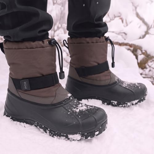 EQW Men's Waterproof Snow Boots, Insulated -25°F Non-Slip Winter