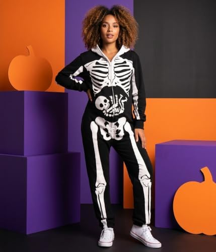 Tipsy Elves Skeleton Halloween Jumpsuit Costume for Women