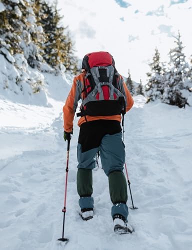 TBMPOY Men's Snow Ski Hiking Pants Waterproof Winter Fleece Lined Pants Camping Skiing Ice Fishing Pants with Belt