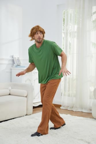 Adult Men's Halloween Costume 60s 70s Vintage Retro Hippie Cosplay Set