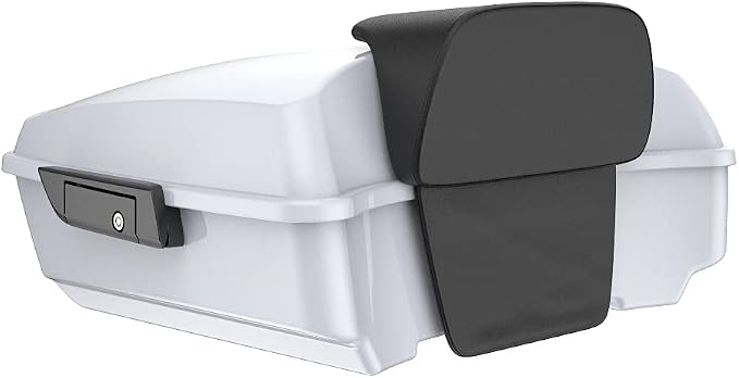 Advanblack Road Glide Tour Trunk Pack Crushed Ice Pearl Chopped Tour Trunk Pack Backrest Pad for '97-'25 Harley Touring Road King Street Glide Electra Glide CVO models