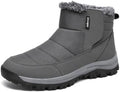 Jakcuz Plus Size Men's Water Resistant Winter Snow Boots with Warm Faux Fur