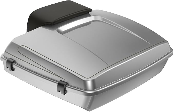 Advanblack 2024 Road Glide Razor Tour Trunk Pack Compatible with Road King FLHR Street Glide FLHX Road Electra Glide 2014-2025 Mounting Rack, Backrest & Stitching Liners (Dark Platinum)