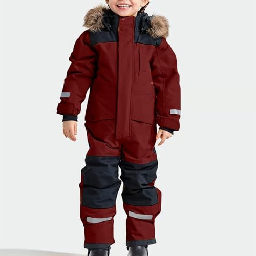 YRAETENM Snow Suit for Kids Boys Girls One Piece Snowsuit Girls and Boys Waterproof Insulated Winter Jumpsuit Coveralls