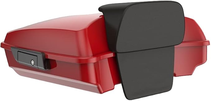 Advanblack Road Glide Tour Trunk Pack Redline Red Razor Tour Trunk Pack Backrest Pad for '97-'25 Harley Touring Road King Street Glide Electra Glide CVO models