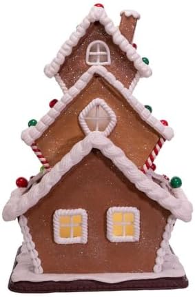 Kurt S. Adler 13-Inch Gingerbread Cookie 3-Layered LED House (GBJ0016)