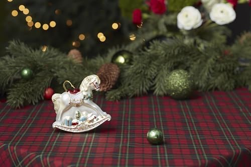 Lenox 2026 Retro Blown Glass Babys 1st Rocking Horse Ornament