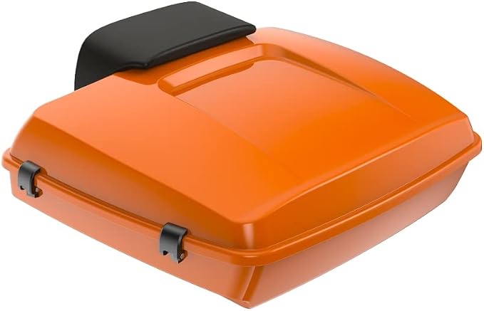 Advanblack Road Glide Tour Trunk Pack Baja Orange Razor Tour Trunk Pack Backrest Pad for '97-'25 Harley Touring Road King Street Glide Electra Glide CVO models