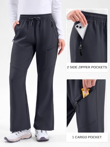 Women's Snow Ski Pants Fleece Lined Waterproof 3 Zipper Pockets Hiking Gear