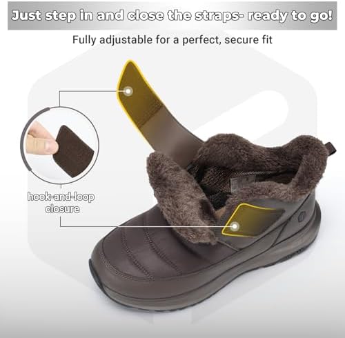 FitVille Snow Boots for men Winter Shoes Fur Lining Waterproof Extra Wide Boots for Men Heat Lock Technology for Outdoor