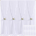 10 Panels White Backdrop Curtain for Parties Wedding Wrinkle Free White Photo Curtains Backdrops Drapes Fabric Decoration for Baby Shower Birthday Party 50ft(W) x 10ft(H)