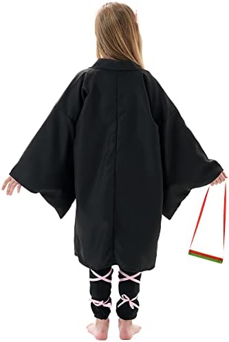 Girls Kimono Costume Girls Cosplay Costumes Cloak Outfits Set Halloween Pink Uniform with Accessories