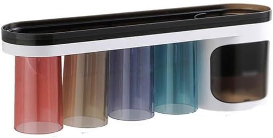 Toothbrush Rack Wall-Mounted Plastic Toothbrush Holder with Lid Toothpaste Holder Multifunctional Bathroom Accessories Storage Box Bathroom Toothbrush Holder, S41.6cm