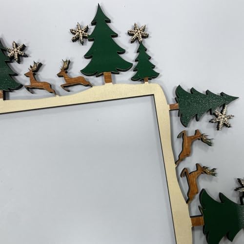 Christmas Door Topper Holiday Home Decor Funny Snowman Santa Claus Top Door Frame Corner Sign Decorations, Windows Walls DIY Craft for Christmas Party Ornament (Christmas Trees)