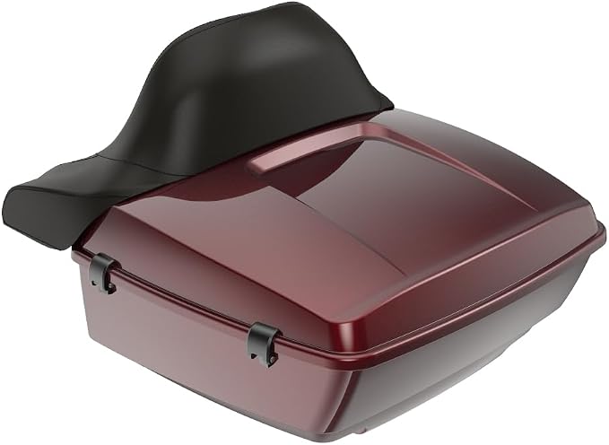 Advanblack Road Glide Tour Trunk Pack Mysterious Red Sunglo King Tour Trunk Pack Luggage +Wrap-Around Backrest Pad for '97-'25 Harley Touring Road King Street Glide Electra Glide CVO models