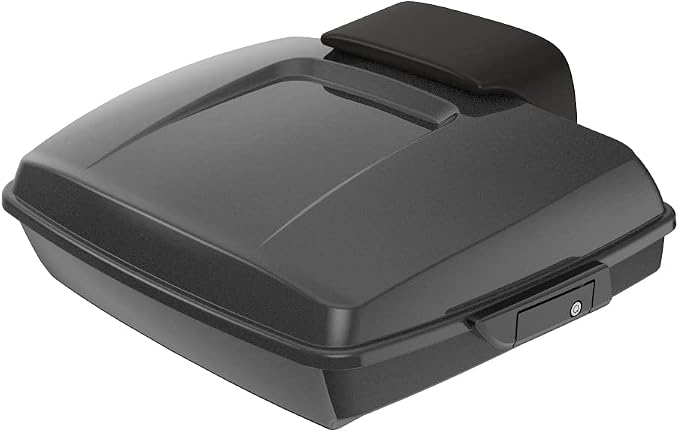 Advanblack Road Glide Tour Trunk Pack Black Quartz Razor Tour Trunk Pack Backrest Pad for '97-'25 Harley Touring Road King Street Glide Electra Glide CVO models
