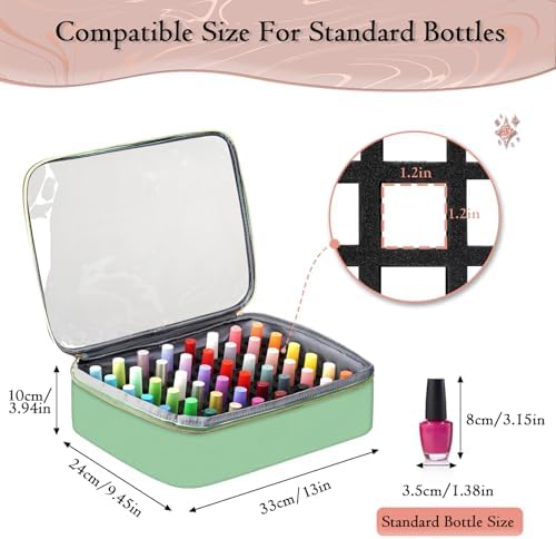 YOREPEK XL Nail Polish Organizer Bag Holds 96 to 100+ Bottles, Sage Breeze