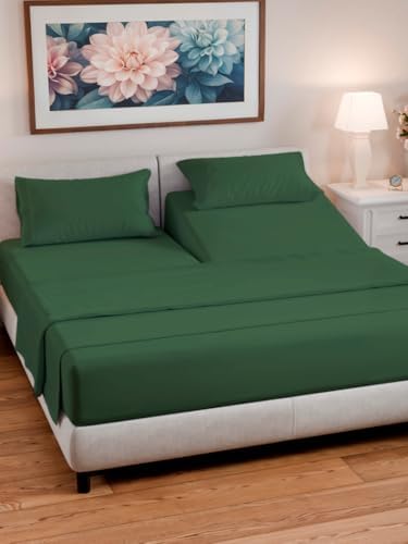 Flex Top Split Head King 4 Piece Sheet Set - Soft & Cooling - Emerald Green
