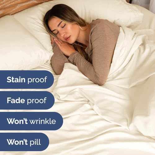 Flex Top Split Head King 4 Piece Sheet Set - Soft & Breathable - Off White