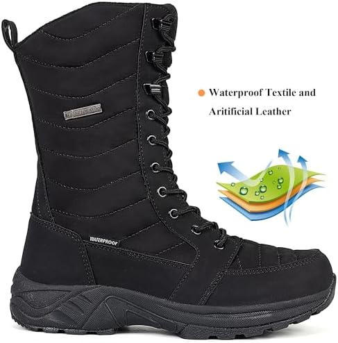 FW FRAN WILLOR Women's Waterproof Winter Snow Boots Warm Comfortable with Side Zipper - 2026 Fashion Lightweight Hiking boots for Cold Weather Insulated Mid Calf Military Booties