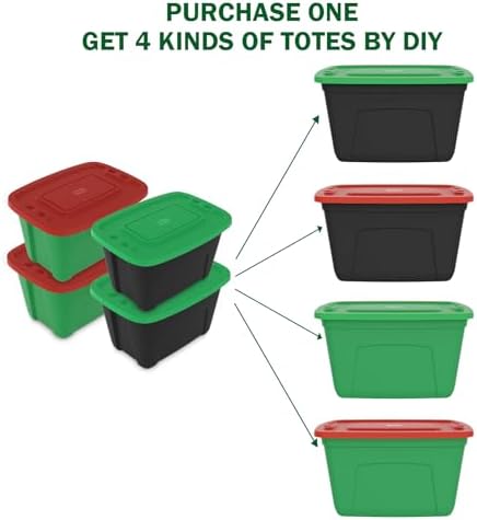 SIMPLYKLEEN Storage Bins with Lids - Made in USA 18-Gallon (72-Quart) 4-Pack Stackable and Nestable Storage Boxes Plastic Large Storage Container Heavy-Duty Organizing Totes for Bathroom, and Office
