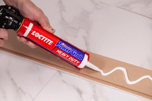 Loctite Power Grab Express Heavy Duty Construction Adhesive, 9 fl oz Cartridge, 12 Pack - Versatile Construction Glue for Cement, Tile, Wall & More