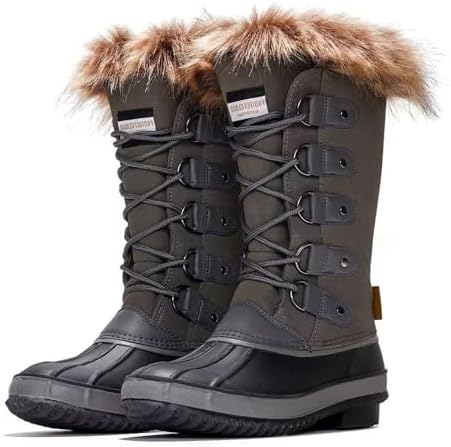 Project Cloud 100% Genuine Leather Waterproof Fur Snow Boots for Women