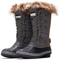 Project Cloud 100% Genuine Leather Waterproof Fur Snow Boots for Women