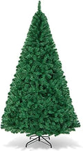 HAPPYGRILL 8FT Artificial Christmas Tree, Unlit Xmas Pine Tree, Metal Stand
