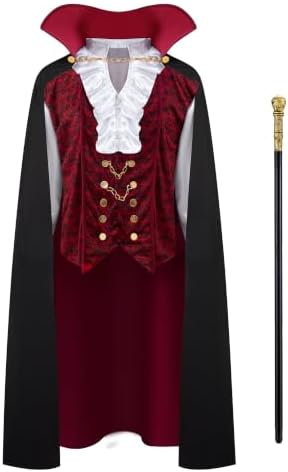 Spooktacular Creations Halloween Men Vampire Costume,Halloween Men's Vampire Cape, Dracula Costume Men