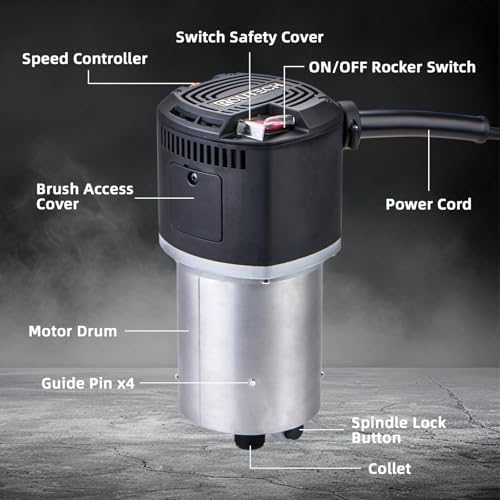 Woodworking 3.25HP Router, 2400W, 4.2" Diameter, 1/2" and 1/4" Collets, 120V60Hz, Model RT-001M (Motor)