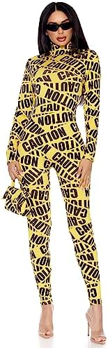 Forplay Women's Caution Sexy Caution Tape Costume, Yellow