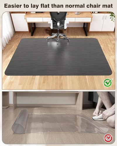 Blvornl Ultra Large Office Chair Mat for Hardwood Floor, Rolling Chair Mat for Hard Wood, Large Anti-Slip Hard Floor Protector, Heavy Duty Computer Desk Rug for Office and Home 47.2"*53" Black