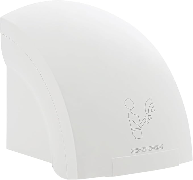 Commercial Hand Dryer White 1200W High Speed Wall Mount Automatic Electric Hand Dryer Commercial Compact Air Hand Dryer with Plug and Adjustable Temperature for Bathrooms Commercial and Household