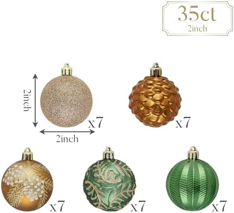 Valery Madelyn 35ct Christmas Tree Decorations Ball Ornaments 2 Inches