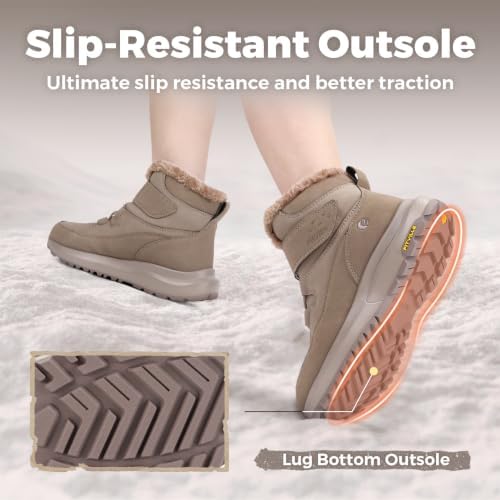 FitVille Womens Wide Snow Boots Fur Lined Boots for Women Winter Warm Boots Wide Width Womens Outdoor Snow Booties