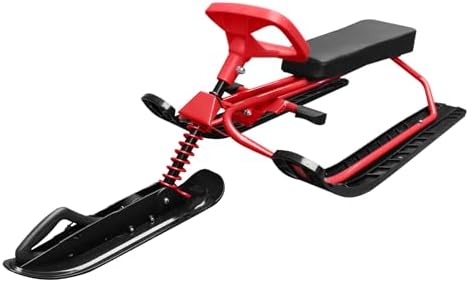MAVIS LAVEN Snow Racer Sled, HDPE Material, Steering Wheel, Twin Brakes, Size 47.2 X 19.7 X 15 in for Kids and Teens
