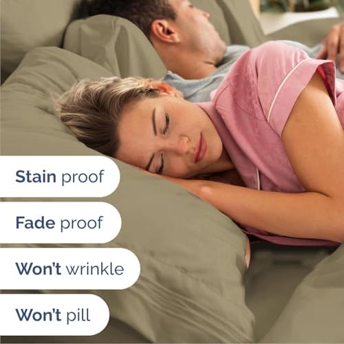 Cal King Size 4 Piece Sheet Set - Comfy Breathable & Cooling Sheets - Khaki