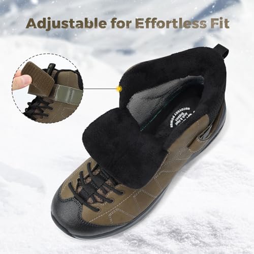 FitVille Wide Winter Boots for Men Warm Fur Lined Snow Boots
