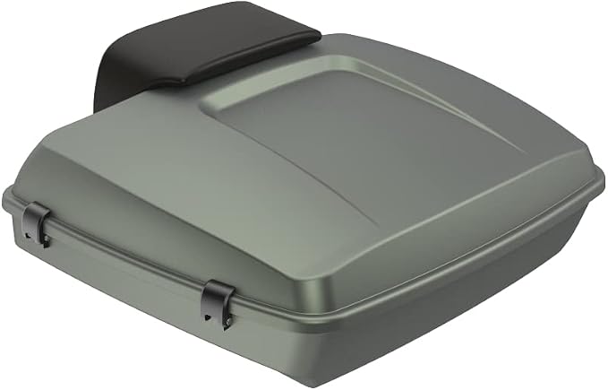 Advanblack Road Glide Tour Trunk Pack Deadwood Green Denim Razor Tour Trunk Pack Backrest Pad for '97-'25 Harley Touring Road King Street Glide Electra Glide CVO models