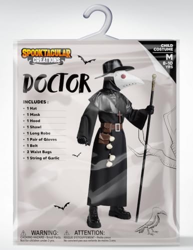 Spooktacular Creations Halloween Plague Doctor Costume for Kids 10 in 1 set