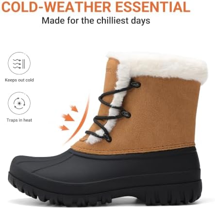 DREAM PAIRS Women's Winter Duck Snow Boots