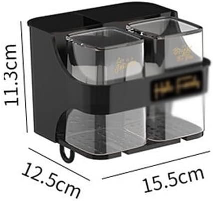 Toothbrush Rack Toothbrush Rack Free Punch with Mouthwash Cup Brushing Cup Wall-Mounted Bathroom Multi-Functional Storage Box Bathroom Toothbrush Holder(A,Medium)