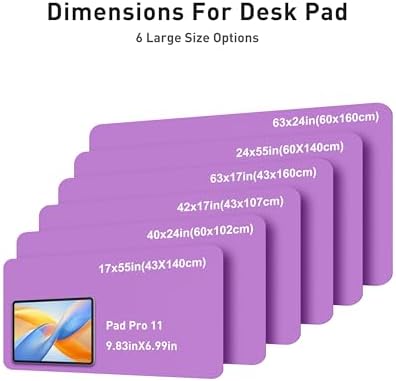 Aothia Faux Leather Desk Mat - Large Mouse Pad, Non-Slip PU Leather Blotter, Waterproof Writing Surface for Office and Home (Iris Violet, 63" x 24")
